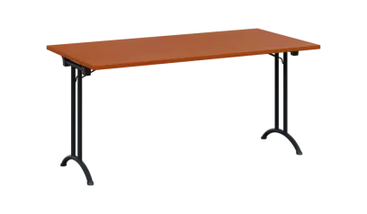 SLA 160 lak skládací jednací stůl 1600x800, deska 25 mm, podnož černý lak, deska třešeň šumavská